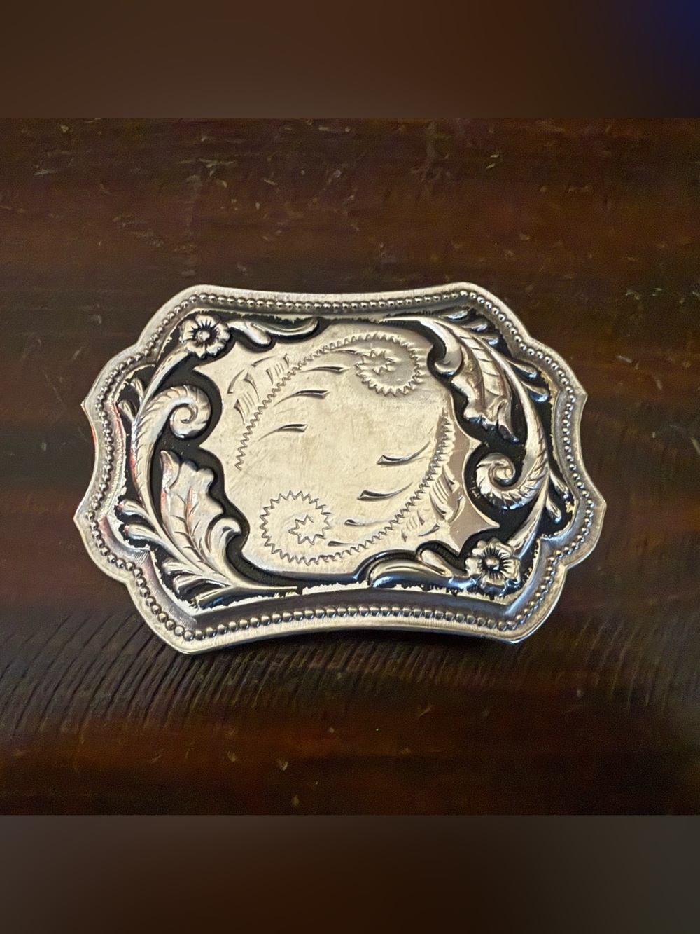 Gorgeous Intricate Silver-Toned Metal Western Belt Buckle